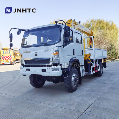 Howo Light Mini 4*4 6 Wheeler Double Row Cab Грузовой грузовик с телескопическими бумовыми кранами 8 тонн Монированный кран Грузовой грузовик