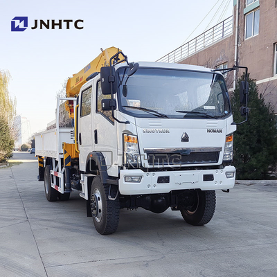 Howo Light Mini 4*4 6 Wheeler Double Row Cab Грузовой грузовик с телескопическими бумовыми кранами 8 тонн Монированный кран Грузовой грузовик