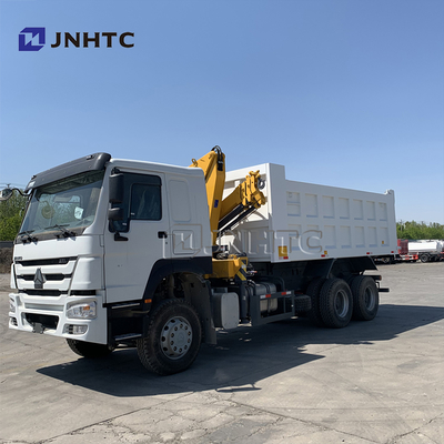 Самосвалы Sinotruk Howo 6x4 371 л.с. с краном 10 тонн, Сингапур, кран-манипулятор с телескопической стрелой