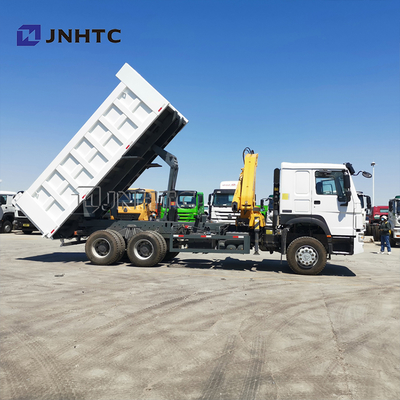 Самосвалы Sinotruk Howo 6x4 371 л.с. с краном 10 тонн, Сингапур, кран-манипулятор с телескопической стрелой