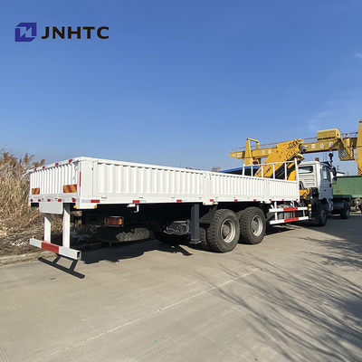 Планшетная тележка груза Dropside установила кран Shacman F3000 6x4